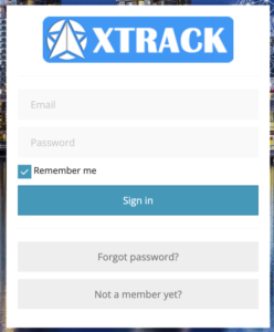 xtrack web tracking interface login page